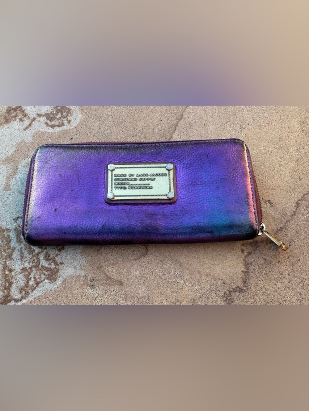 MARC by Marc Jacobs ✨Iridescent Purple Zip Around Wallet ✨ Napa Leather